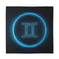 Blue Gemini Zodiac Sign Print Silk Bandana