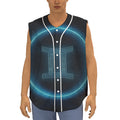 Blue Gemini Zodiac Sign Print Sleeveless Baseball Jersey