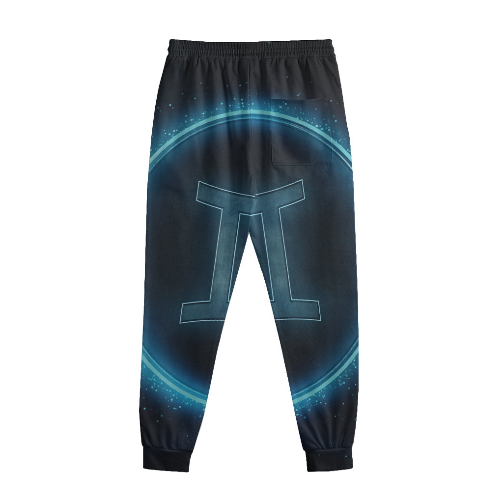 Blue Gemini Zodiac Sign Print Sweatpants