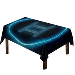 Blue Gemini Zodiac Sign Print Tablecloth