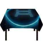 Blue Gemini Zodiac Sign Print Tablecloth