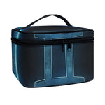 Blue Gemini Zodiac Sign Print Travel Makeup Bag