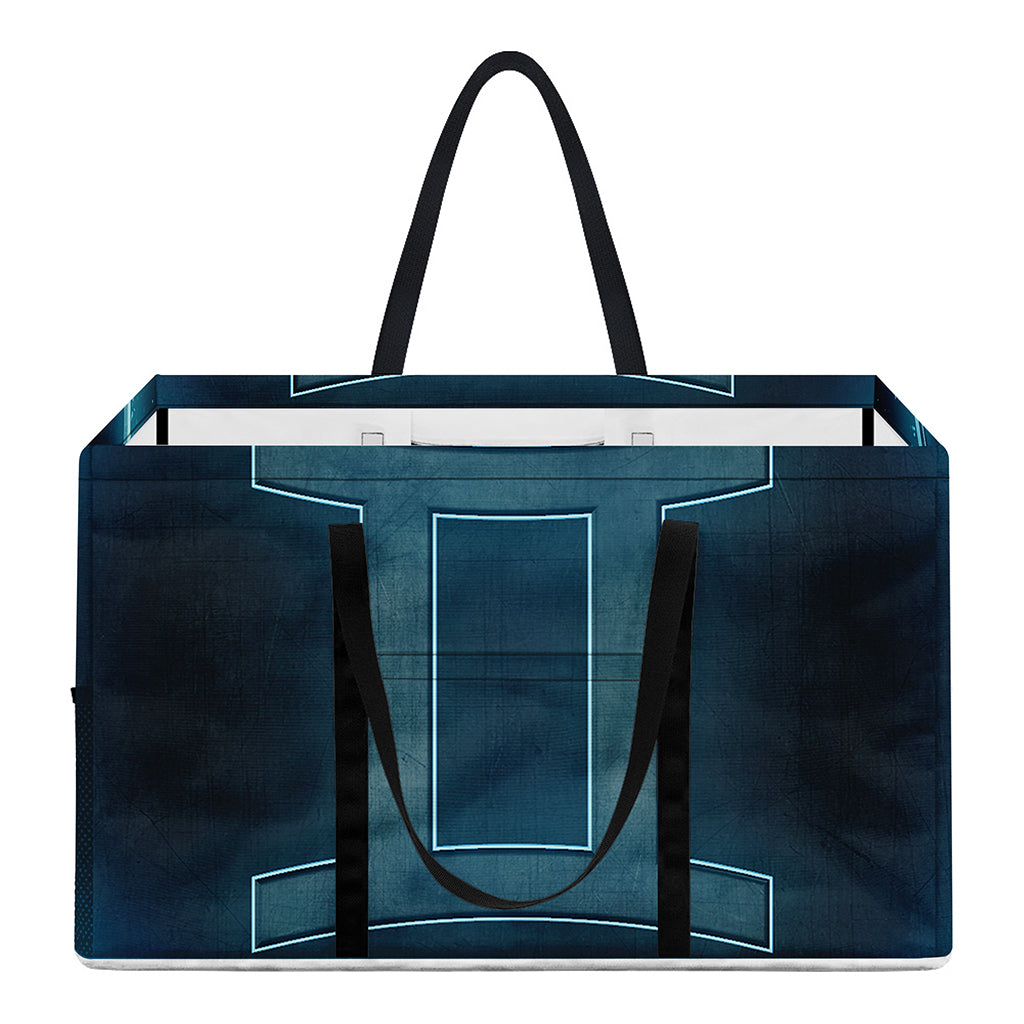 Blue Gemini Zodiac Sign Print Utility Tote Bag