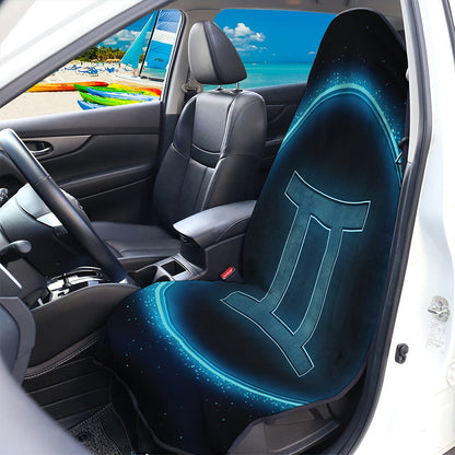 Blue Gemini Zodiac Sign Print Waterproof Car Seat Cover