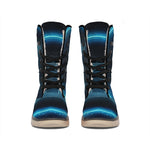 Blue Gemini Zodiac Sign Print Winter Boots