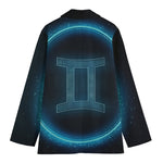 Blue Gemini Zodiac Sign Print Women's Blazer
