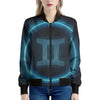 Blue Gemini Zodiac Sign Print Women's Bomber Jacket