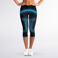 Blue Gemini Zodiac Sign Print Women's Capri Leggings