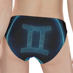 Blue Gemini Zodiac Sign Print Women's Panties