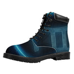 Blue Gemini Zodiac Sign Print Work Boots