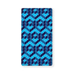 Blue Geometric Cube Shape Pattern Print Baby Crib Sheet