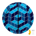 Blue Geometric Cube Shape Pattern Print Basketball
