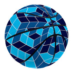 Blue Geometric Cube Shape Pattern Print Basketball