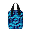 Blue Geometric Cube Shape Pattern Print Bible Tote Bag
