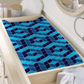 Blue Geometric Cube Shape Pattern Print Changing Pad Cover