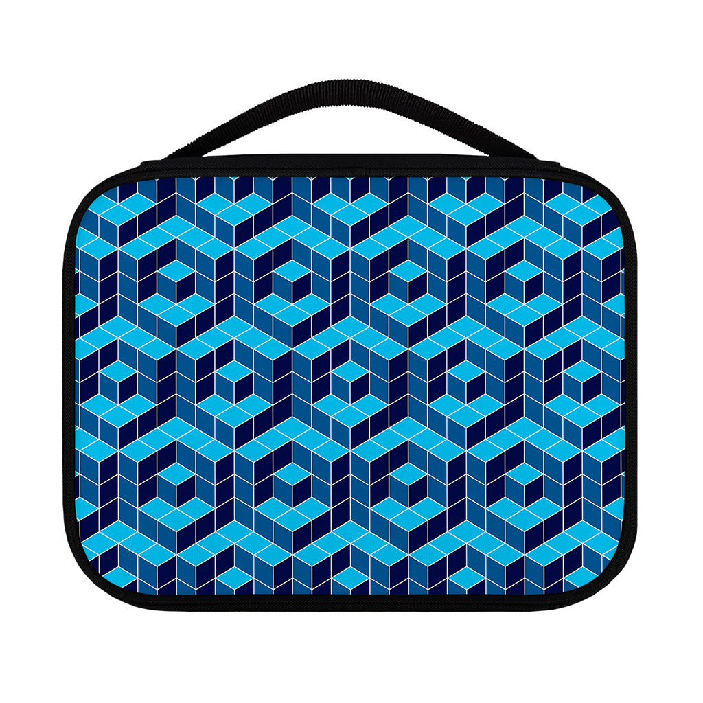 Blue Geometric Cube Shape Pattern Print Classic Bible Case