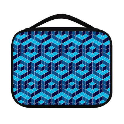 Blue Geometric Cube Shape Pattern Print Classic Bible Case