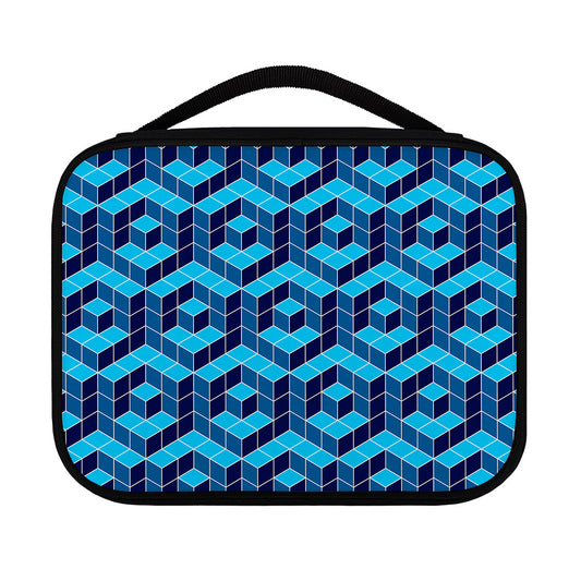 Blue Geometric Cube Shape Pattern Print Classic Bible Case