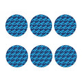 Blue Geometric Cube Shape Pattern Print Coaster Set