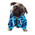 Blue Geometric Cube Shape Pattern Print Dog Zip Up Hoodie