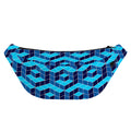 Blue Geometric Cube Shape Pattern Print Fanny Pack