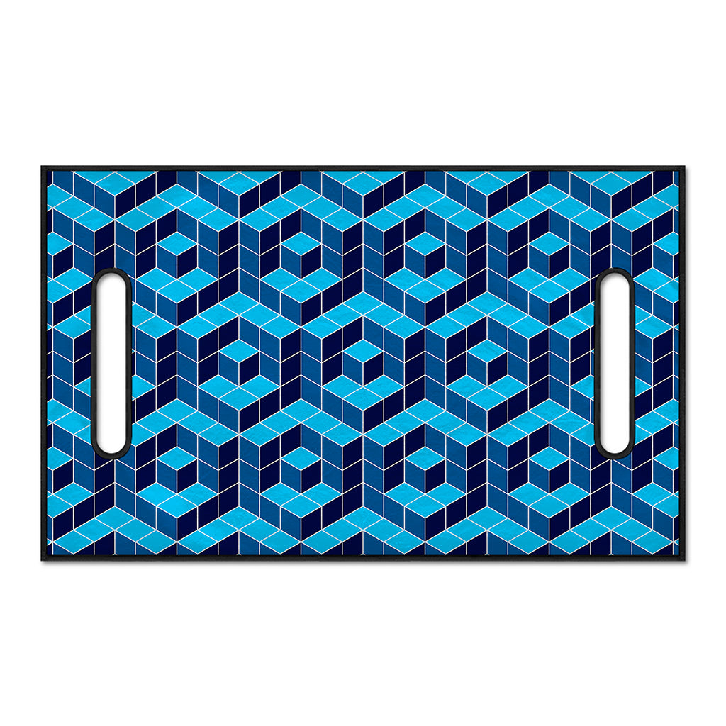 Blue Geometric Cube Shape Pattern Print Golf Cart Seat Cover