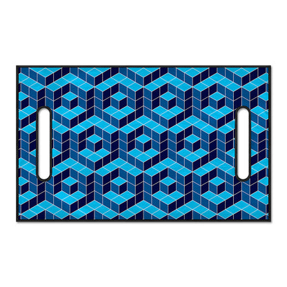 Blue Geometric Cube Shape Pattern Print Golf Cart Seat Cover