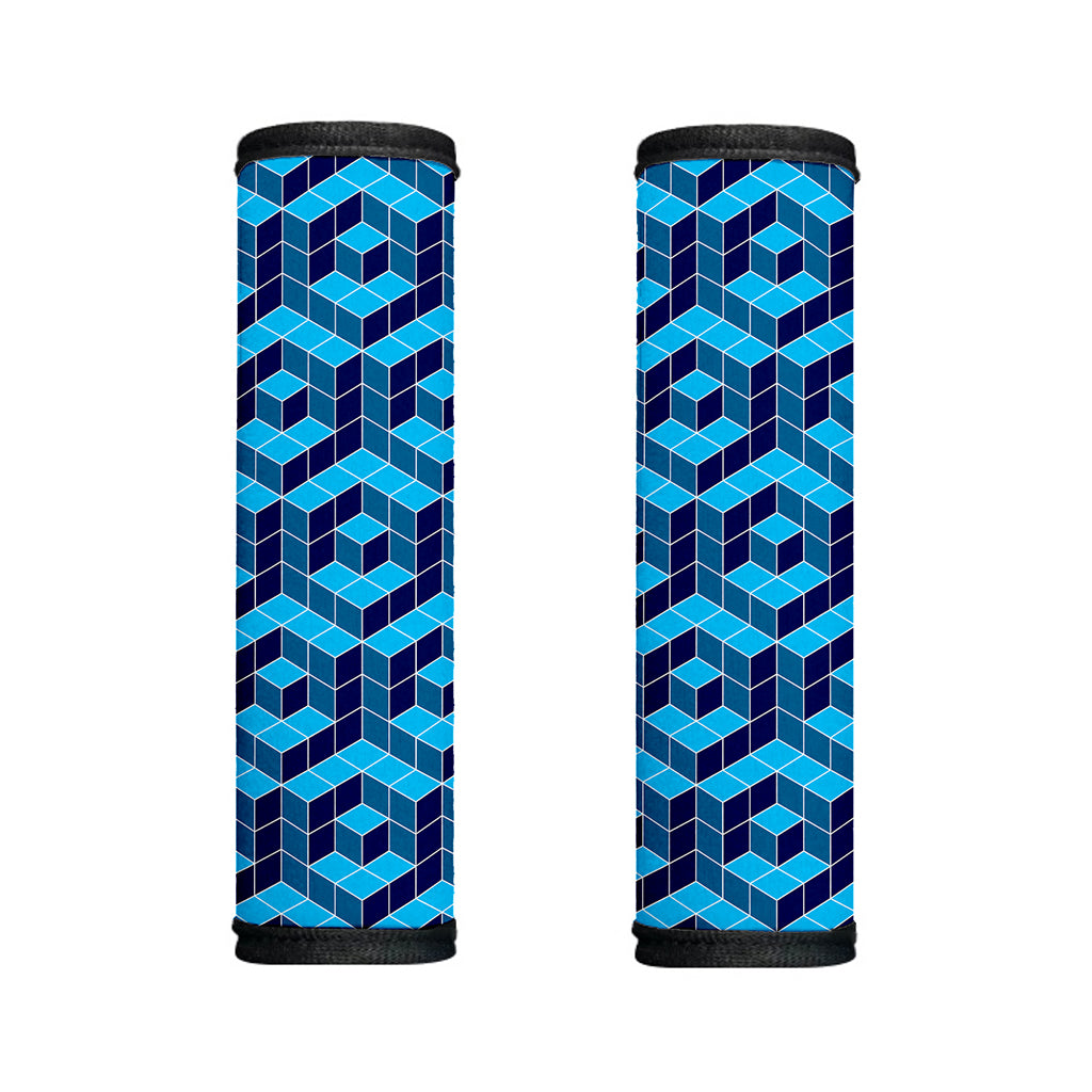 Blue Geometric Cube Shape Pattern Print Handle Covers