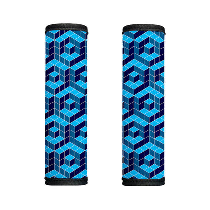 Blue Geometric Cube Shape Pattern Print Handle Covers