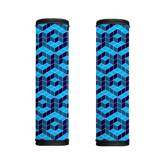 Blue Geometric Cube Shape Pattern Print Handle Covers