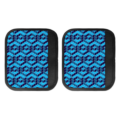 Blue Geometric Cube Shape Pattern Print Handle Covers