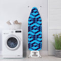 Blue Geometric Cube Shape Pattern Print Ironing Board Cover