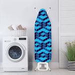 Blue Geometric Cube Shape Pattern Print Ironing Board Cover