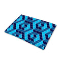 Blue Geometric Cube Shape Pattern Print Pet Cooling Mat Cover