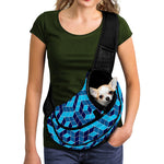 Blue Geometric Cube Shape Pattern Print Pet Sling Carrier