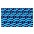 Blue Geometric Cube Shape Pattern Print Polyester Doormat