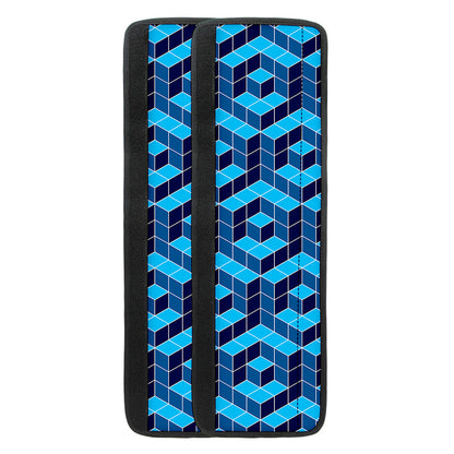 Blue Geometric Cube Shape Pattern Print Refrigerator Handle Covers