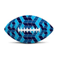 Blue Geometric Cube Shape Pattern Print Rugby Ball