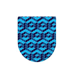 Blue Geometric Cube Shape Pattern Print Toilet Lid Cover