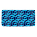 Blue Geometric Cube Shape Pattern Print Towel