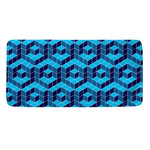 Blue Geometric Cube Shape Pattern Print Towel