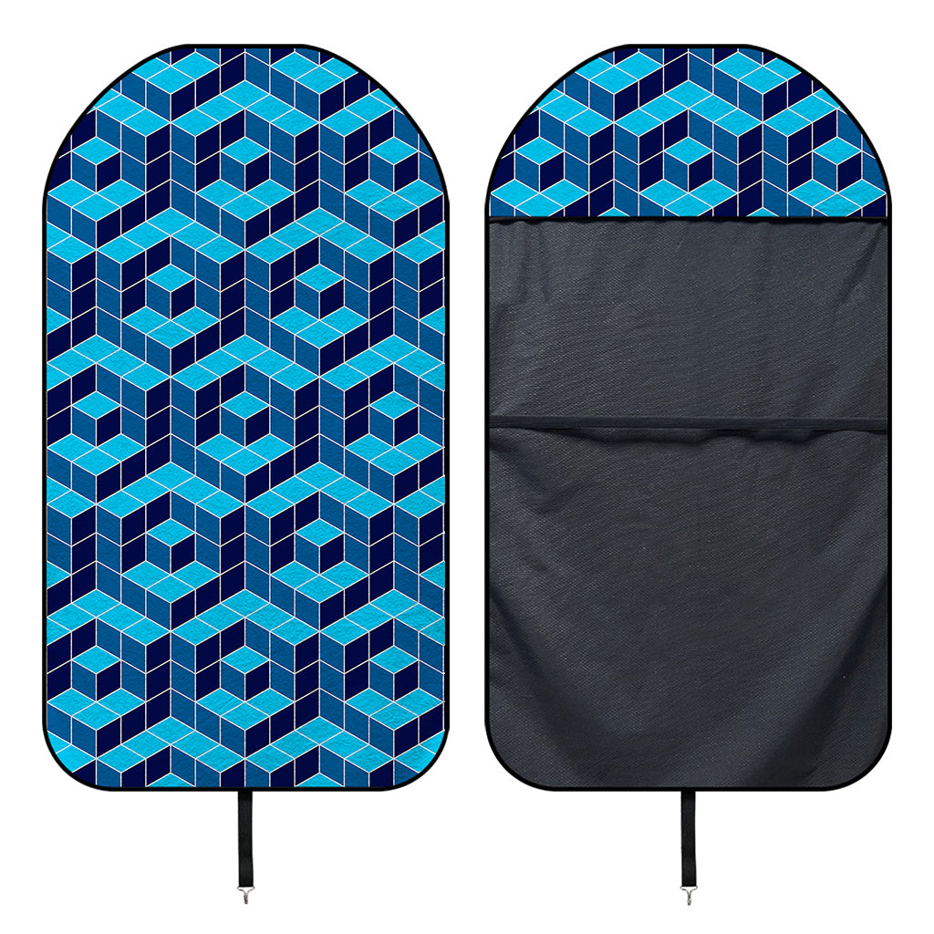 Blue Geometric Cube Shape Pattern Print Waterproof Car Seat Cover