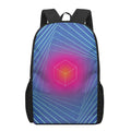 Blue Geometric EDM Light Print 17 Inch Backpack