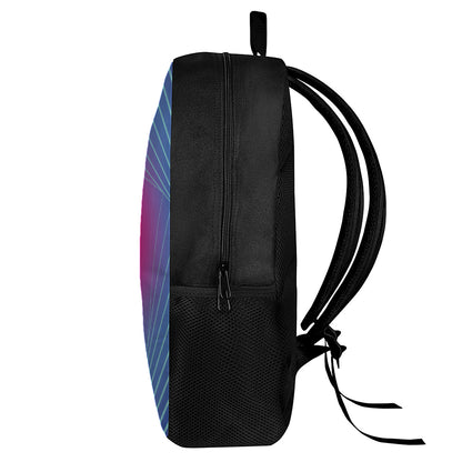 Blue Geometric EDM Light Print 17 Inch Backpack