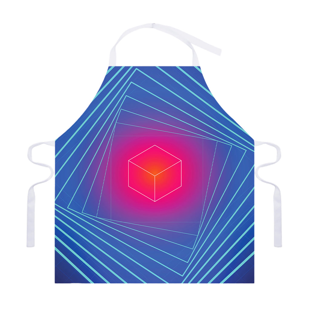 Blue Geometric EDM Light Print Adjustable Apron