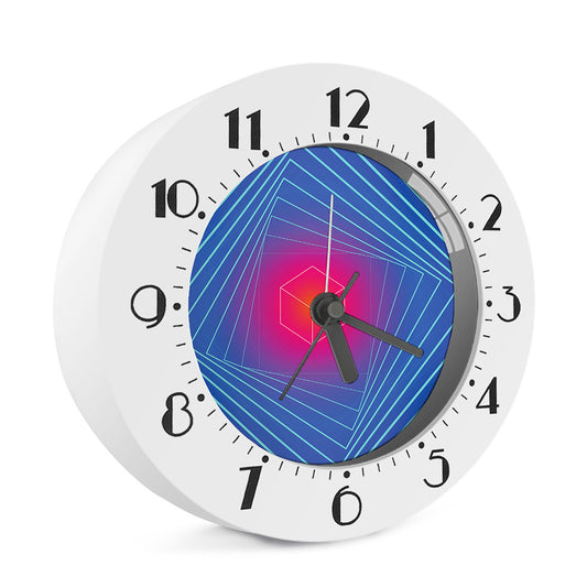 Blue Geometric EDM Light Print Alarm Clock