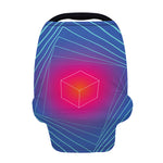 Blue Geometric EDM Light Print Baby Seat Cover