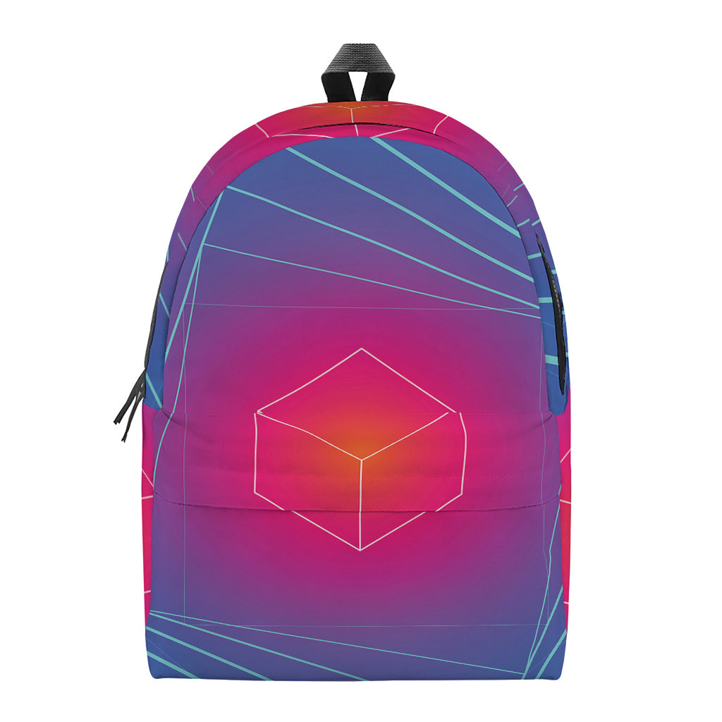 Blue Geometric EDM Light Print Backpack