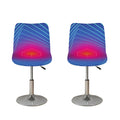Blue Geometric EDM Light Print Bar Stool Covers