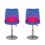 Blue Geometric EDM Light Print Bar Stool Covers